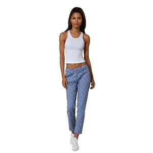 J. Mclaughlin Womens Light Blue Nautical Yacht Core Ankle Fit Chino Pants Size 8